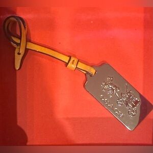 💋 Authentic Coach Bag Charm - Leather strap Metal Plate